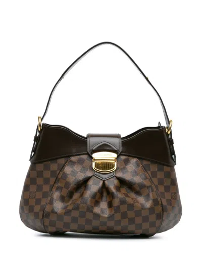 Pre-owned Louis Vuitton 2009 Damier Ebene Sistina Mm Shoulder Bag In Brown