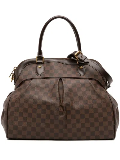 Pre-owned Louis Vuitton 2009 Damier Ebene Trevi Gm Satchel In Brown