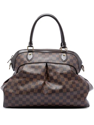 Pre-owned Louis Vuitton 2009 Damier Ebene Trevi Gm Satchel In Brown