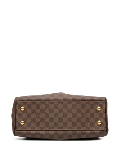 Pre-owned Louis Vuitton 2009 Damier Ebene Trevi Pm Satchel In Brown
