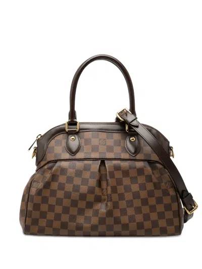 Pre-owned Louis Vuitton 2009 Damier Ebene Trevi Pm Satchel In Brown