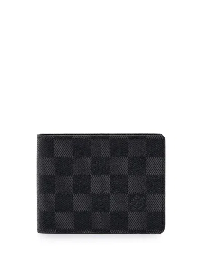 Pre-owned Louis Vuitton 2009 Damier Graphite Multiple Wallet Small Wallets In Black