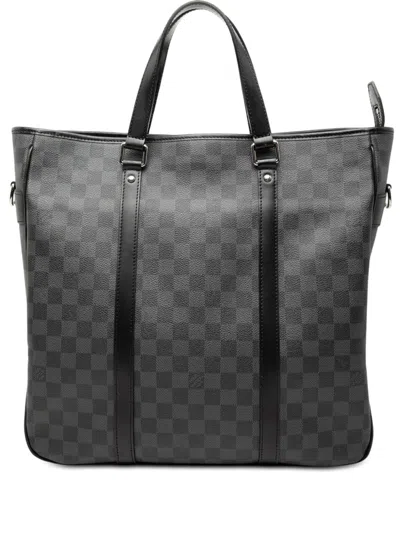Pre-owned Louis Vuitton 2009 Damier Graphite Tadao Satchel In Black