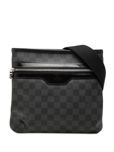 Pre-owned Louis Vuitton 2009 Damier Graphite Thomas Crossbody Bag In Black
