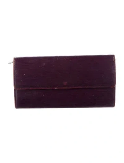 Pre-owned Louis Vuitton 2009 Epi Leather Sarah Wallet In Purple