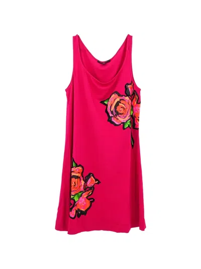Pre-owned Louis Vuitton 2009 Floral Sleeveless Dress In Pink