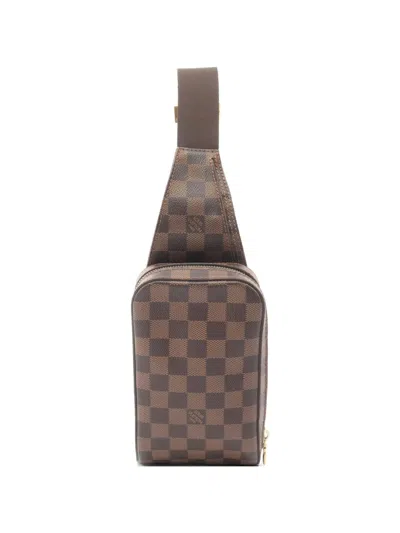 Pre-owned Louis Vuitton 2009 Geronimos Damier Ebene Belt Bag In Brown