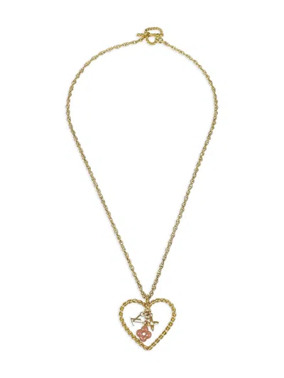 Pre-owned Louis Vuitton 2009 Heart Rope Necklace In Gold