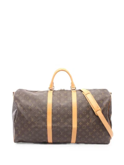Pre-owned Louis Vuitton 2009 Keepall 55 Monogram Holdall Bag In Brown