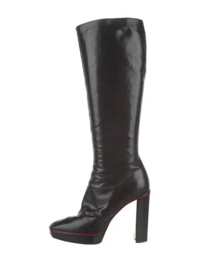 Pre-owned Louis Vuitton 2009 Leather Lace-up Boots In Black
