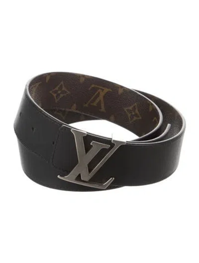 Pre-owned Louis Vuitton 2009 Lv Initiales 40mm Reversible Belt Kit In Brown