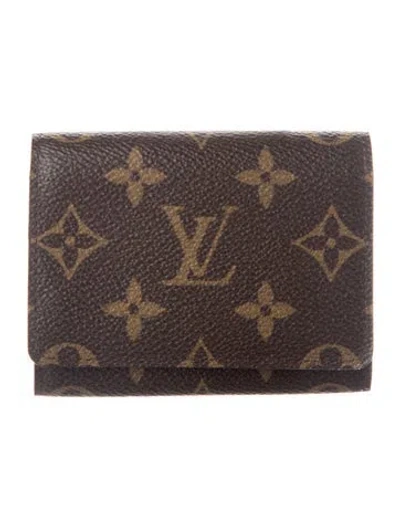 Pre-owned Louis Vuitton 2009 Lv Monogram Card Case In Brown