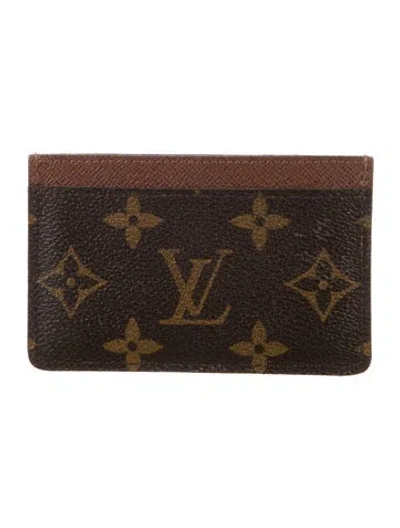 Pre-owned Louis Vuitton 2009 Lv Monogram Card Holder In Brown