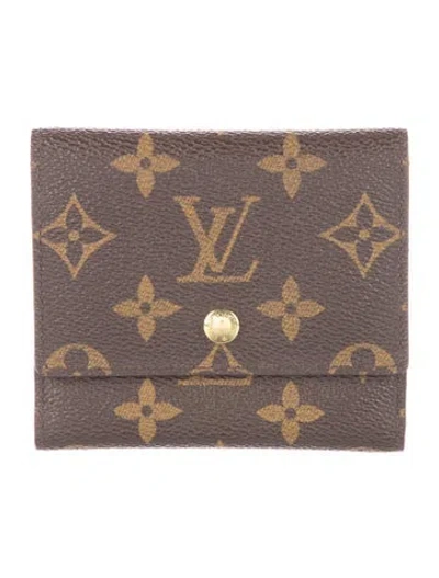 Pre-owned Louis Vuitton 2009 Lv Monogram Elise Wallet In Brown