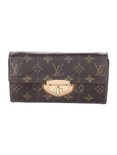 Pre-owned Louis Vuitton 2009 Lv Monogram Etoile Sarah Wallet In Brown