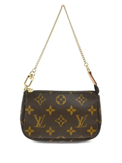 Pre-owned Louis Vuitton 2009 Mini Pochette Shoulder Bag In Brown