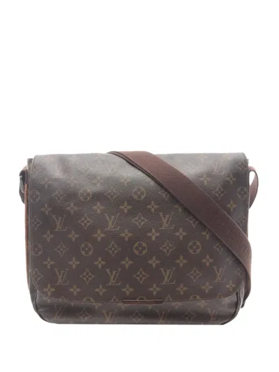 Pre-owned Louis Vuitton 2009 Monogram Beaubourg Messenger Mm Crossbody Bag In Brown