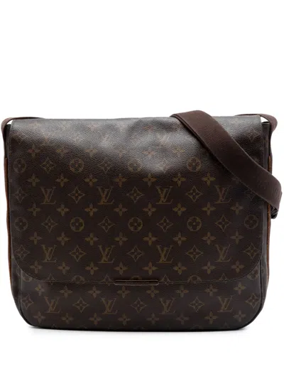 Pre-owned Louis Vuitton 2009 Monogram Beaubourg Messenger Mm Crossbody Bag In Brown