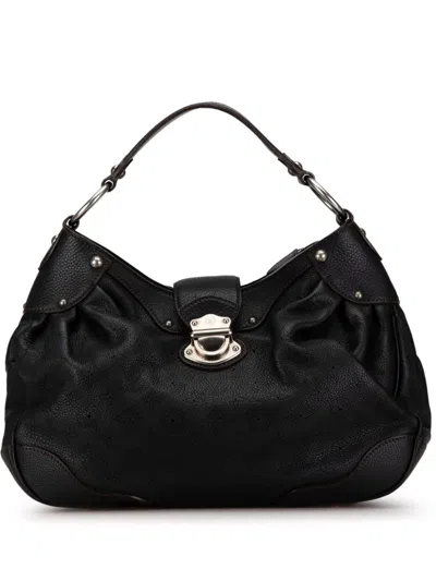 Pre-owned Louis Vuitton 2009 Monogram Mahina Solar Pm Shoulder Bag In Black