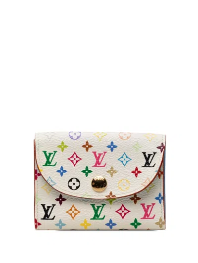 Pre-owned Louis Vuitton 2009 Monogram Multicolore Card Holder In White