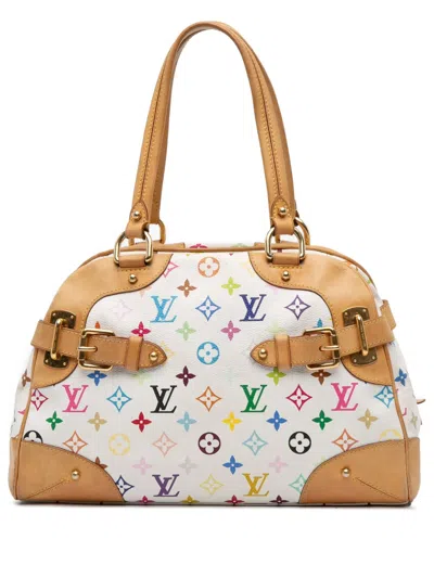 Pre-owned Louis Vuitton 2009 Monogram Multicolore Claudia Shoulder Bag In White