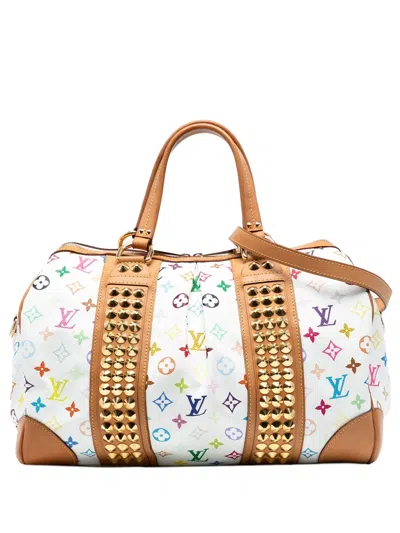 Pre-owned Louis Vuitton 2009 Monogram Multicolore Courtney Gm Satchel In White
