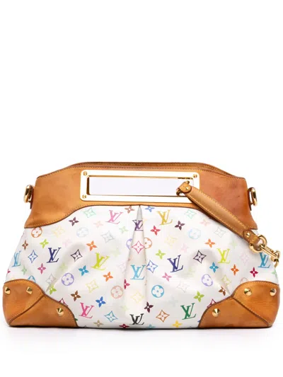 Pre-owned Louis Vuitton 2009 Monogram Multicolore Judy Gm Satchel In White