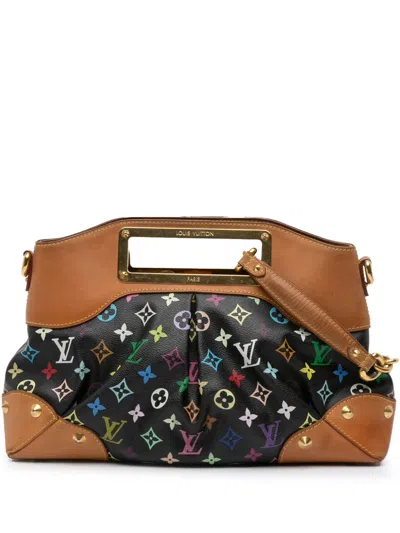 Pre-owned Louis Vuitton 2009 Monogram Multicolore Judy Mm Satchel In Black
