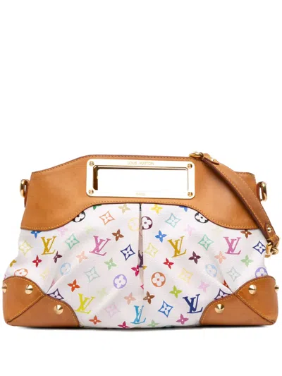 Pre-owned Louis Vuitton 2009 Monogram Multicolore Judy Mm Satchel In White