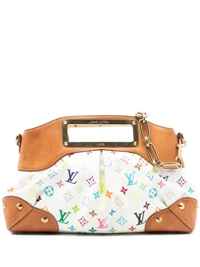Pre-owned Louis Vuitton 2009 Monogram Multicolore Judy Mm Satchel In White
