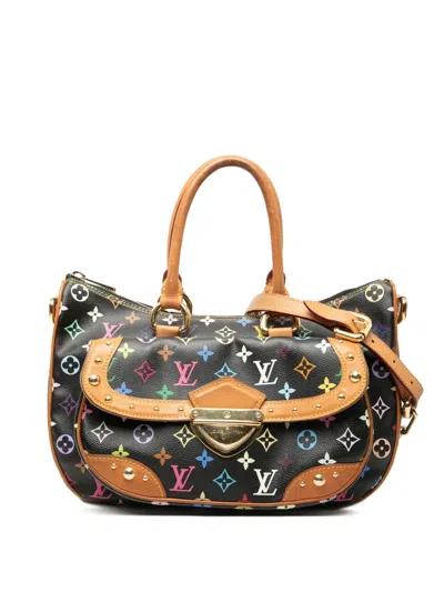 Pre-owned Louis Vuitton 2009 Monogram Multicolore Rita Satchel In Black