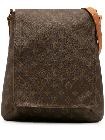 Pre-owned Louis Vuitton 2009 Monogram Musette Salsa Gm Crossbody Bag In Brown