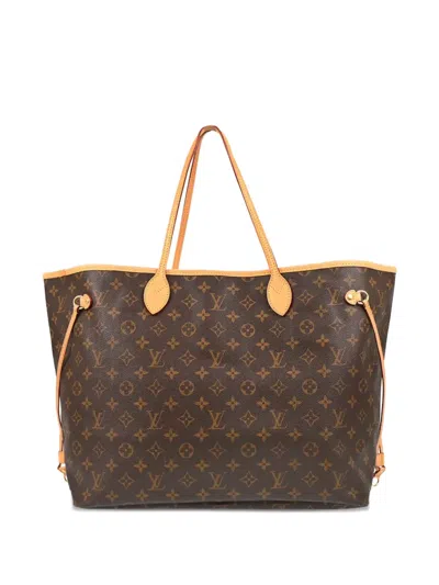 Pre-owned Louis Vuitton 2009 Monogram Neverfull Gm Tote Bag In Brown