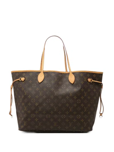 Pre-owned Louis Vuitton 2009 Monogram Neverfull Gm Tote Bag In Brown