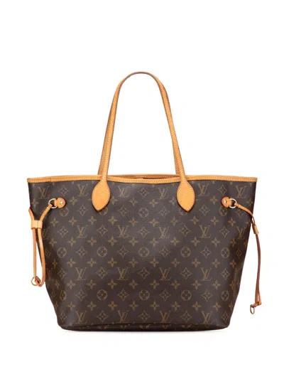 Pre-owned Louis Vuitton 2009 Monogram Neverfull Mm Tote Bag In Brown