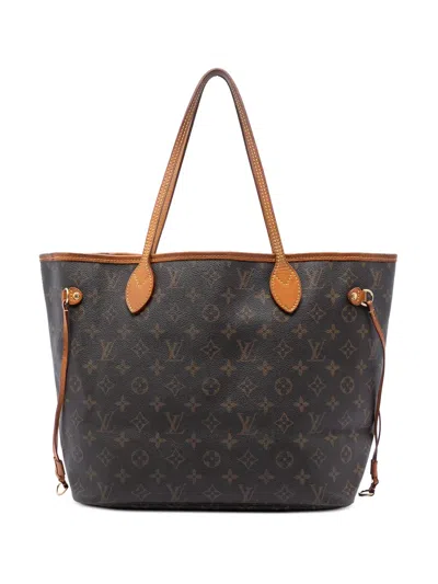 Pre-owned Louis Vuitton 2009 Monogram Neverfull Mm Tote Bag In Brown