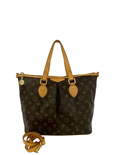 Pre-owned Louis Vuitton 2009 Monogram Palermo Pm Satchel In Brown