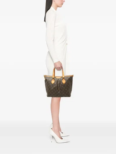 Pre-owned Louis Vuitton 2009 Monogram Palermo Pm Satchel In Brown