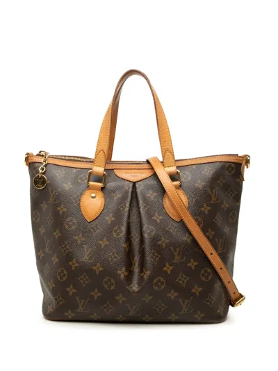 Pre-owned Louis Vuitton 2009 Monogram Palermo Pm Satchel In Brown