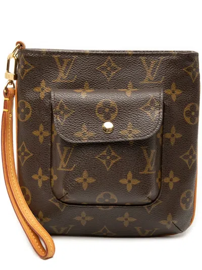 Pre-owned Louis Vuitton 2009 Monogram Partition Clutch Bag In Brown