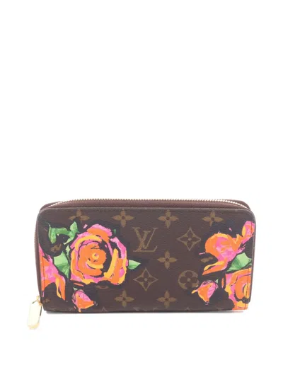 Pre-owned Louis Vuitton 2009 Monogram Rose Zippy Wallet In Brown