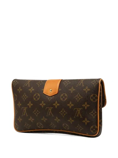 Pre-owned Louis Vuitton 2009 Monogram Sofia Coppola Slim Clutch Bag In Brown
