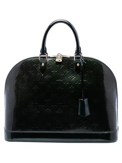 Pre-owned Louis Vuitton 2009 Monogram Vernis Alma Gm Handbag In Blue