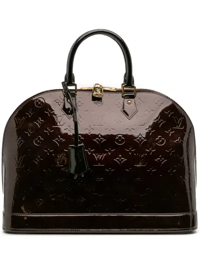 Pre-owned Louis Vuitton 2009 Monogram Vernis Alma Gm Handbag In Purple