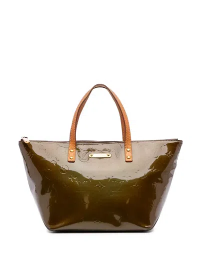 Pre-owned Louis Vuitton 2009 Monogram Vernis Bellevue Pm Handbag In Green