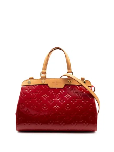 Pre-owned Louis Vuitton 2009 Monogram Vernis Brea Pm Satchel In Red