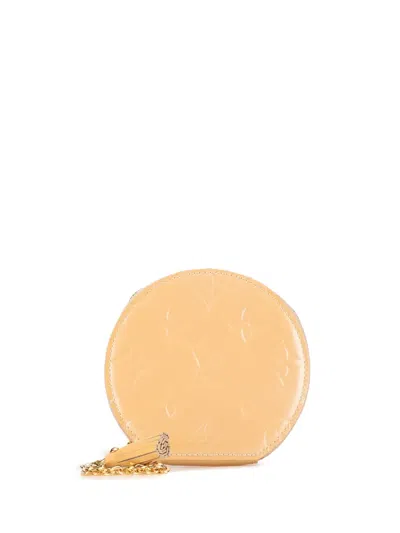 Pre-owned Louis Vuitton 2009 Monogram Vernis Round Coin Pouch In Brown