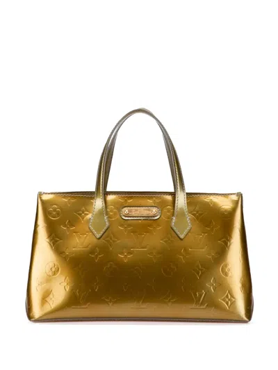 Pre-owned Louis Vuitton 2009 Monogram Vernis Wilshire Pm Handbag In Gold