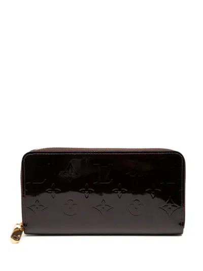 Pre-owned Louis Vuitton 2009 Monogram Vernis Zippy Wallet Long Wallets In Purple