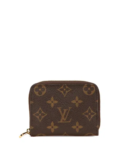 Pre-owned Louis Vuitton 2009 Monogram Zippy Purse Coin Pouch In Brown